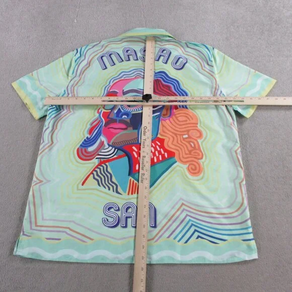 Replica Casablanca Tennis Club Shirt Size 2XL Multicolor Masao San Print Camp - Picture 9 of 12